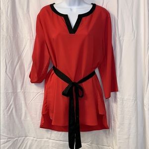 New York & Co 3/4 Sleeve Tie Waist Tunic